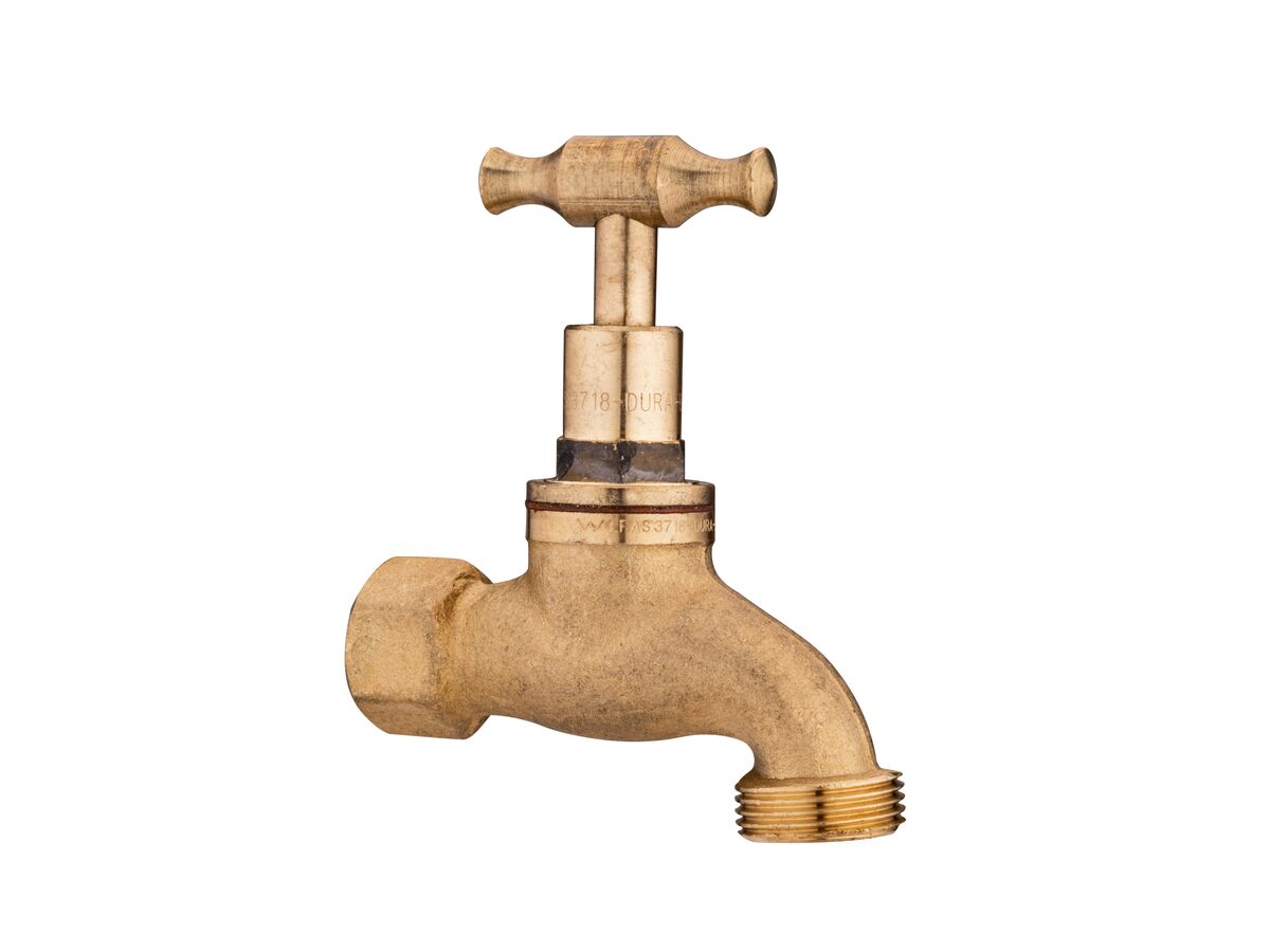 Supporting Image - Dura Bib Hose Female Rough Brass T-Head (O-Ring) 15mm Lead Free