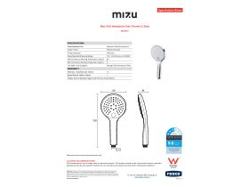 Specification Sheet - Mizu Drift Handpiece Only Chrome (3 Star)