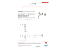 Specification Sheet - Sussex Pure Bath Set 200mm with Linear Textured Handles PVD Brushed Nickel