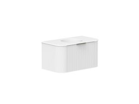 Supporting Image 2 - Kado Neue Fluted Double Curve 900mm Wall Hung Vanity Centre Basin Matte White Ceramic Top Ultra White