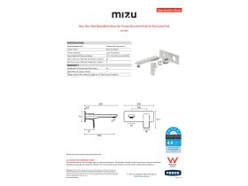 Specification Sheet - Mizu Bloc Wall Basin/Bath Mixer Set Trimset Brushed Nickel (6 Star) Lead Free