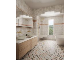 In Situ - Sussex Brushed Gold Bathroom with Kado Aspect Furniture and Robert Gordon Basin