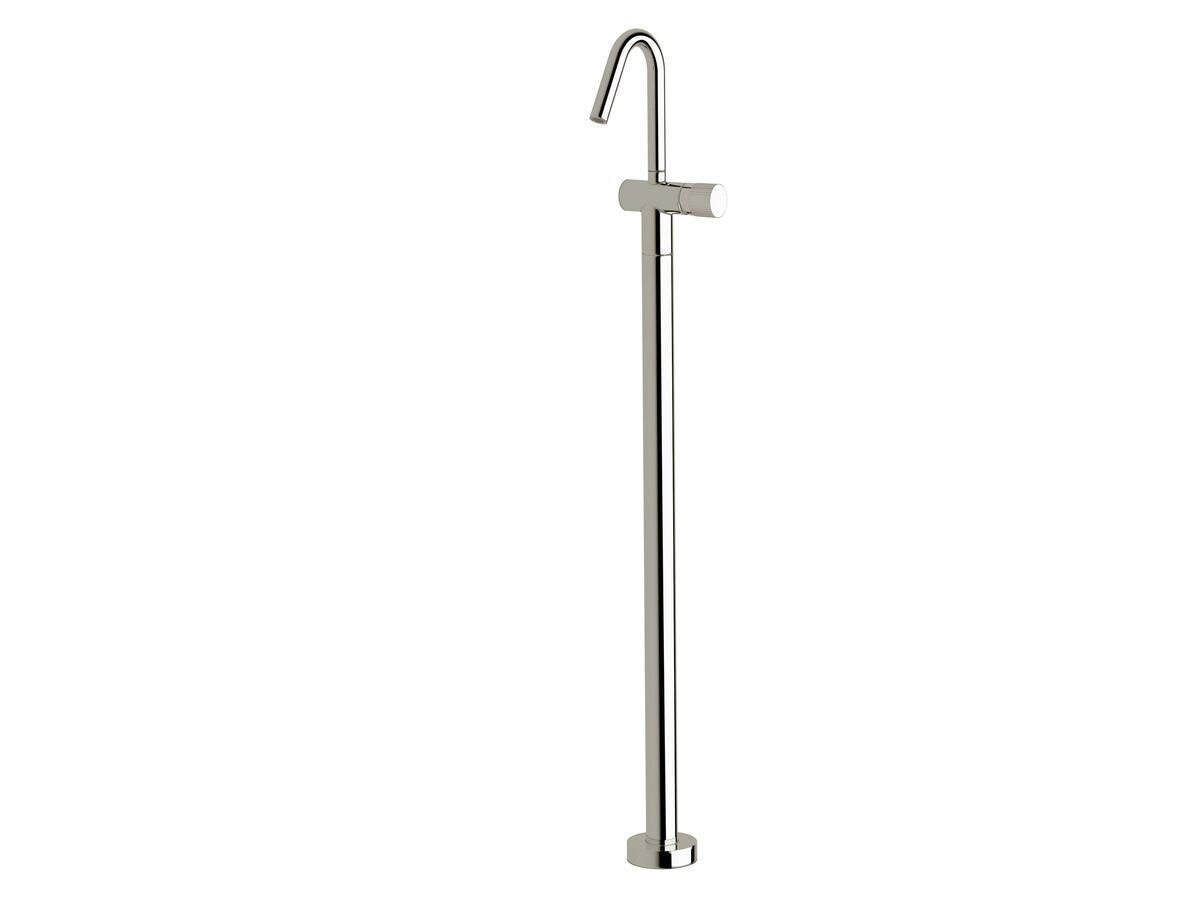 Sussex Pure Floor Mounted Basin Mixer Tap with Linear Textured Handle Chrome (5 Star)