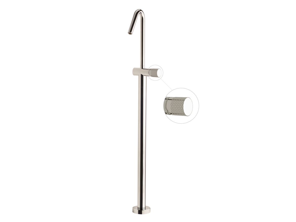 Sussex Pure Floor Mounted Bath Mixer Tap with Diamond Textured Handle Chrome