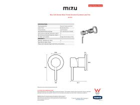 Specification Sheet - Mizu Drift Shower Mixer Trimset Brushed Gunmetal Lead Free