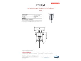 Specification Sheet - Mizu Drift Universal DN40 Dome Pop Up Plug & Waste Chrome