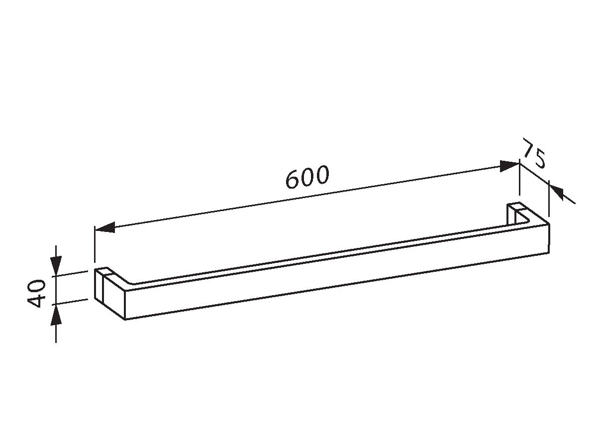 Kartell Towel Rail 600 x 75 x 40mm Transparent Crystal