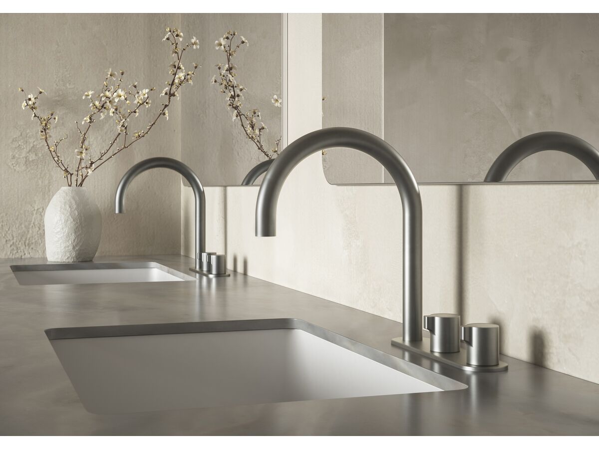 In Situ - Faucet Strommen Vara Fin Hob Basin Hostess Tap System Right Hand Brushed Graphite (6 Star) Lead Free