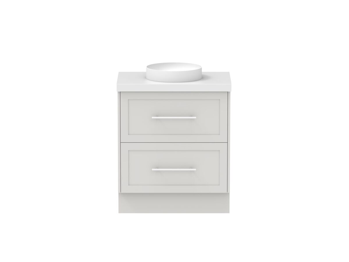 Hero - Kado Lux 750mm All Drawer Floor Mounted Vanity Unit 2 Drawers Single Centre Vanity 50mm Top