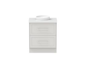 Hero - Kado Lux 750mm All Drawer Floor Mounted Vanity Unit 2 Drawers Single Centre Vanity 50mm Top