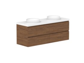 Supporting Image - Posh Domaine 1500mm Wall Hung Twin Vanity Unit All-Drawer Double Bowl 50mm Top