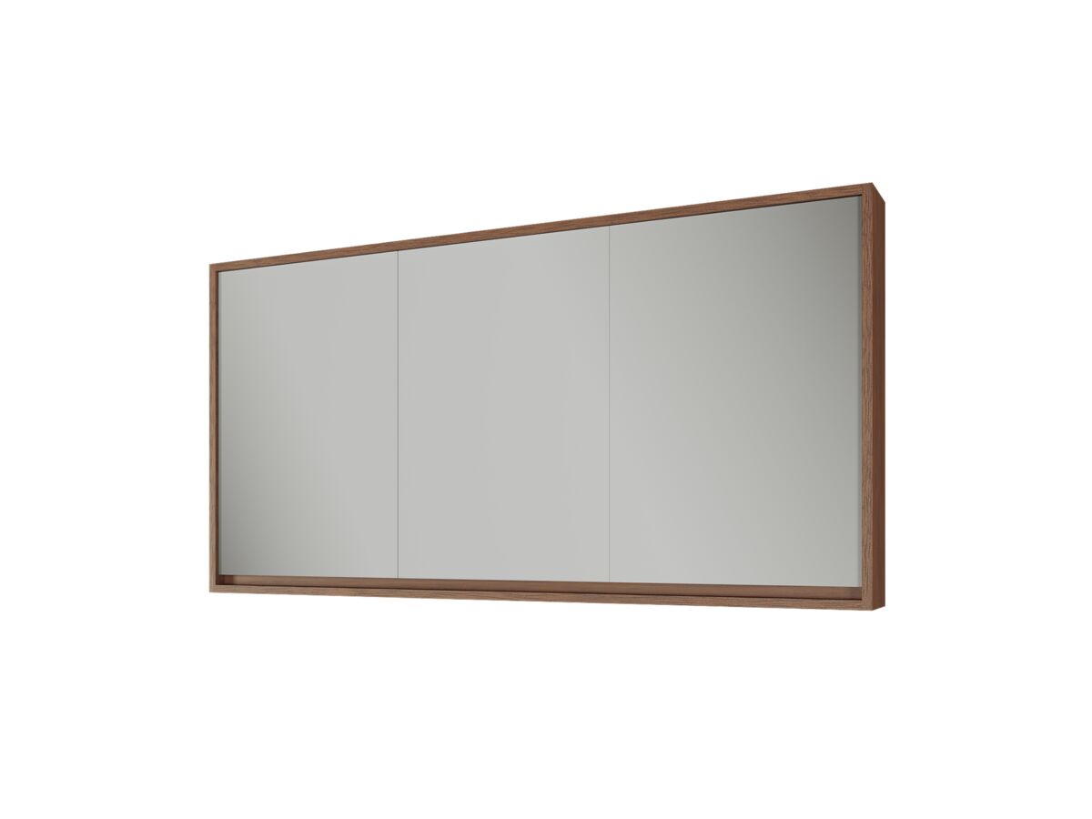 Supporting Image - Kado Aspect 1500mm Mirror Cabinet Three Doors with Surround View - Florentine Walnut Side