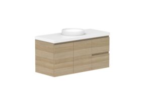 Supporting Image - Posh Domaine 1200mm Wall Hung Vanity Unit Conventional Single Bowl 50mm Top