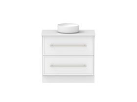 Supporting Image - Kado Lux All Drawer 900mm Floor Mounted Vanity Centre Basin 20mm - White Shaker Front
