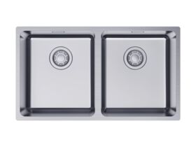 Hero - Memo Oscar Inset/Undermount Double Bowl Sink Overflow No Taphole