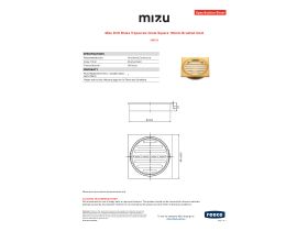 Specification Sheet - Mizu Drift Brass Trapscrew Grate Square 100mm Brushed Gold