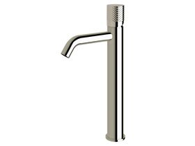 Sussex Pure Extended Basin Mixer Tap Curved Spout with Diamond Textured Handle Chrome (5 Star)