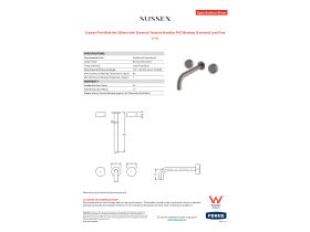 Specification Sheet - Sussex Pure Bath Set 250mm with Diamond Textured Handles PVD Brushed Gunmetal Lead Free