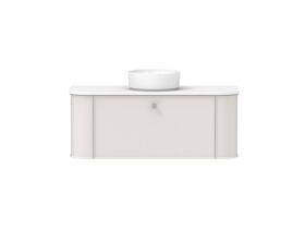 Supporting Image - Kado Era Double Curve All Drawer 1200mm Wall Hung Vanity with Centre Basin 20mm Top Feather Grey