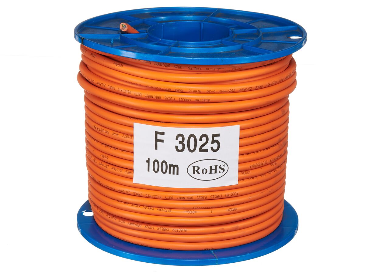 E/Cable Cable 2.5mm 2C+E Flex Orange F3025-OR