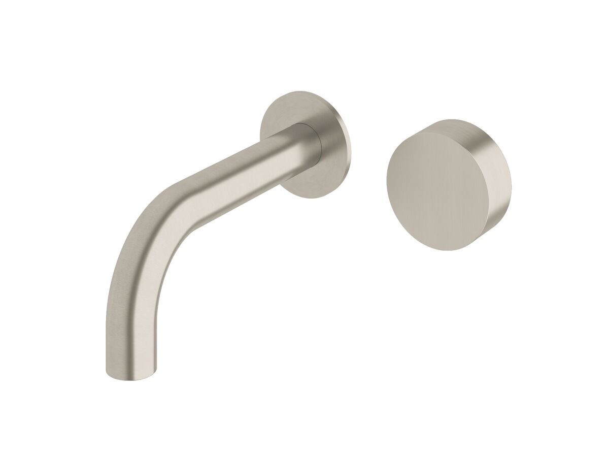 Sussex Pure Progressive Wall Basin Mixer Tap System 160mm PVD Brushed Nickel (3 Star)
