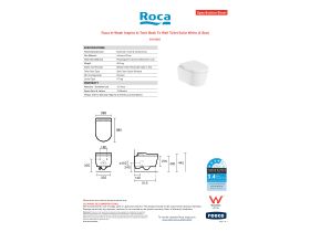 Specification Sheet - Roca In-Wash Inspira In-Tank Back To Wall Toilet Suite White (4 Star)