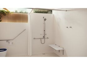 In Situ - Mizu Commercial Bathroom - Shower - 700 x 1100mm T-Shower Modular Grab Rail Kit 3 function with Push Pull -Chrome