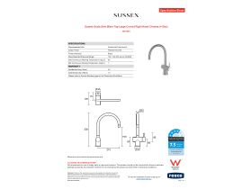 Specification Sheet - Sussex Scala Sink Mixer Tap Large Curved Right Hand Chrome (4 Star)