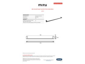 Specification Sheet - Mizu Soothe Single Towel Rail 750mm Matte Black