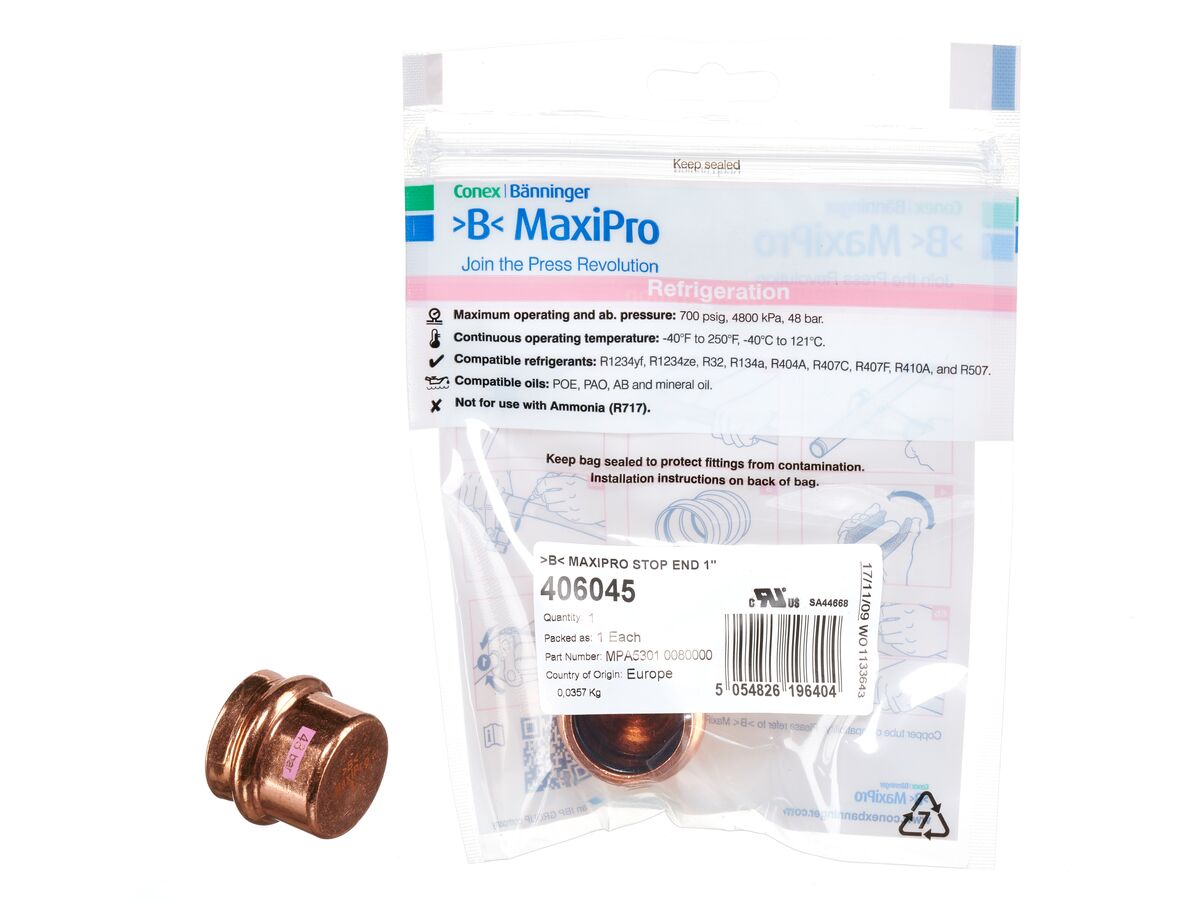 >B< Maxipro Stop End 1" Bag of 1