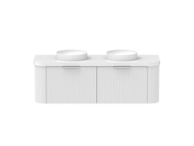 Supporting Image - Kado Neue Fluted Double Curve All Drawer 1500mm Wall Hung Vanity with Double Basin Durasein 50mm Top Ultra White