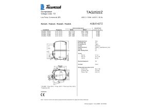 Technical Specifications - Tecumseh EVO-Aqua Water Cooled Condensing Unit R404A TAG2522ZBR-HE 3 Phase