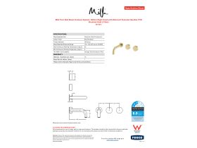 Specification Sheet - Milli Pure Wall Basin Hostess System 160mm Right Hand with Diamond Textured Handles PVD Brushed Gold (3 Star)