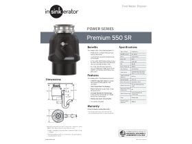 Specification Sheet - Insinkerator Disposer Premium P550SR-3