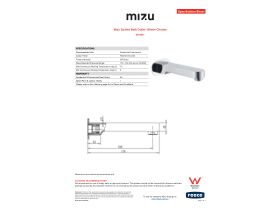 Specification Sheet - Mizu Soothe Bath Outlet 160mm Chrome