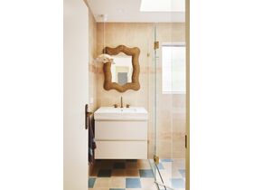 In Situ - Mizu Drift Basin Set Brushed Bronze (6 Star) Lead Free - On Vanity, bathroom scene