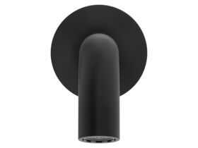 Supporting Image 2 - Mizu Drift Wall Basin/Bath Outlet Curve Spout 110mm Matte Black (6 Star) Lead Free - Front