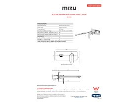 Specification Sheet - Mizu Silk Wall Bath Mixer Trimset 220mm Chrome