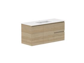 Supporting Image - Posh Domaine 1200mm Wall Hung Vanity Unit Conventional Single Bowl Matte White Ceramic Top