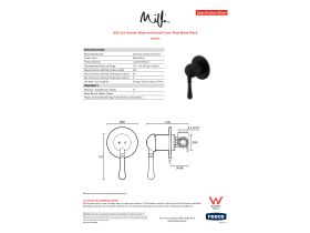 Specification Sheet - Milli Voir Shower Mixer with Small Cover Plate Matte Black
