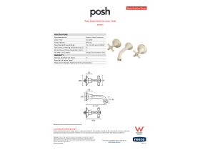 Specification Sheet - Posh Bristol Bath Set Ivory / Gold