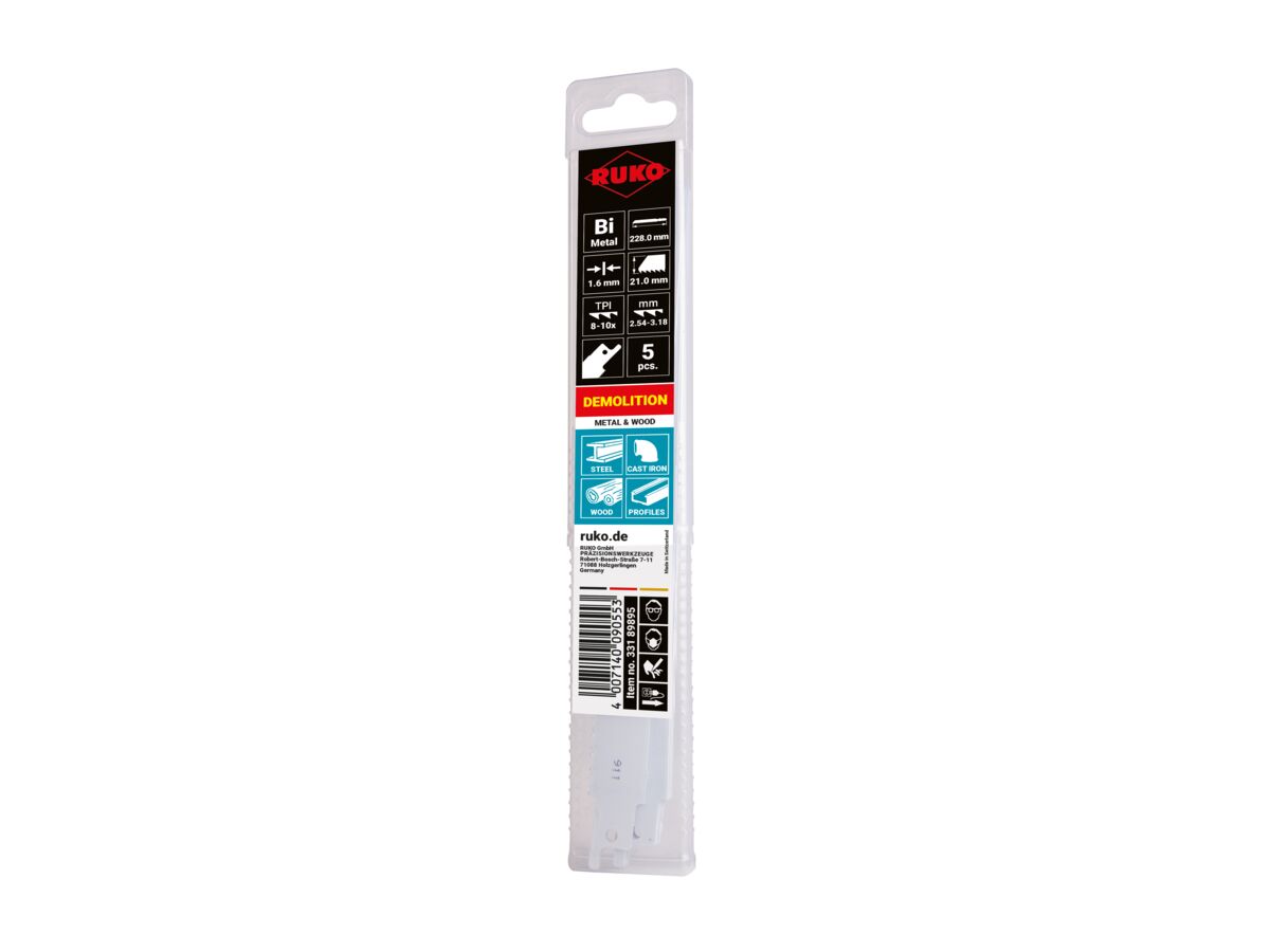 Ruko Reciprocating Blade Demolition - 225mm (5 pack)