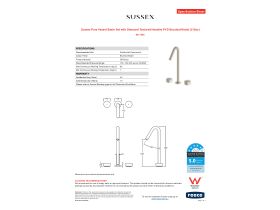 Specification Sheet - Sussex Pure Vessel Basin Set with Diamond Textured Handles PVD Brushed Nickel (5 Star)
