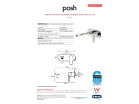 Specification Sheet - Posh Solus Wall Basin / Bath Set Mixer Tap Brushed Nickel (5 Star) Lead Free