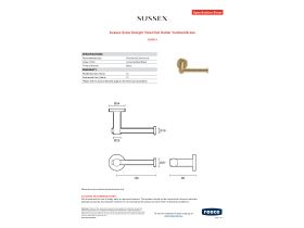 Specification Sheet - Sussex Scala Straight Toilet Roll Holder Tumbled Brass