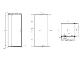 Base MKII Shower Screen & Shower Base with Centre Outlet 900mm x 900mm Chrome