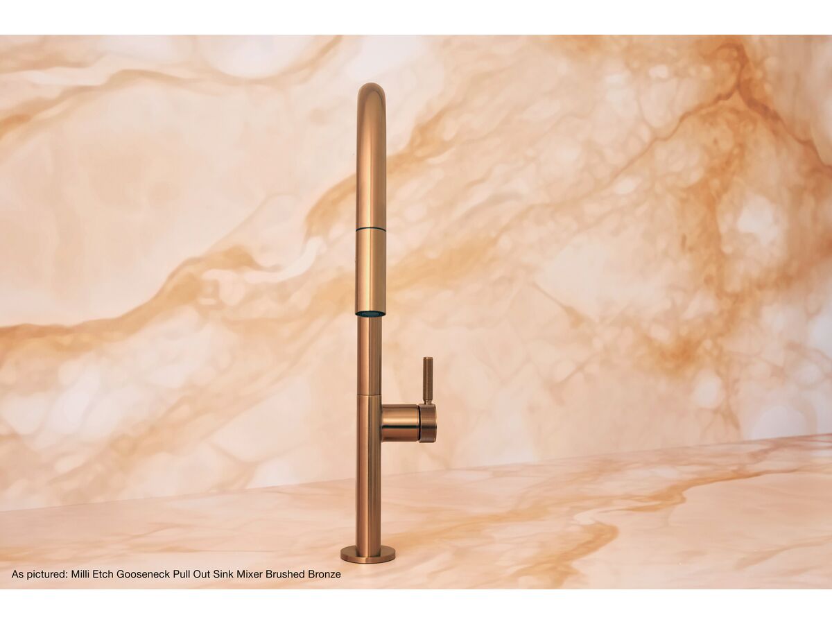 In Situ - Milli Etch Gooseneck Pull Out Sink Mixer Brushed Bronze
