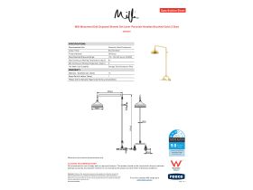 Specification Sheet - Milli Monument Edit Exposed Shower Set Lever Porcelain Handles Brushed Gold (3 Star)