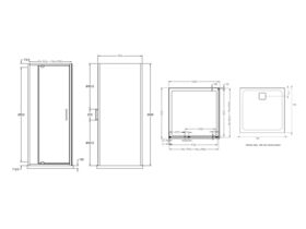 Posh Bristol Shower System with Rear Outlet 1000mm x 1000mm Chrome