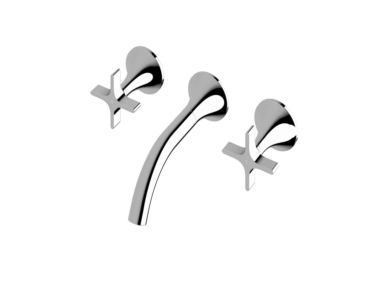 Sussex Oria Cross Wall Basin Set 165mm Chrome (5 Star)